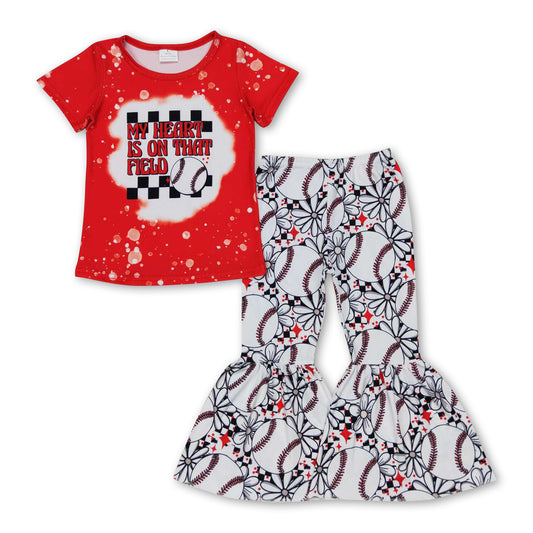 My heart is on that field baseball kids girls clothing