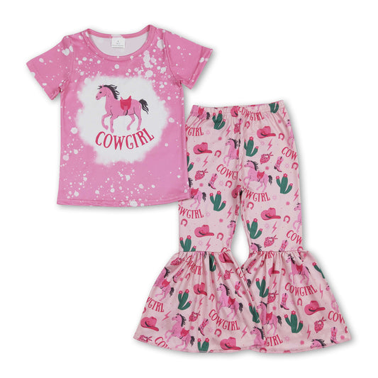 Cowgirl horse top cactus pants girls western clothes