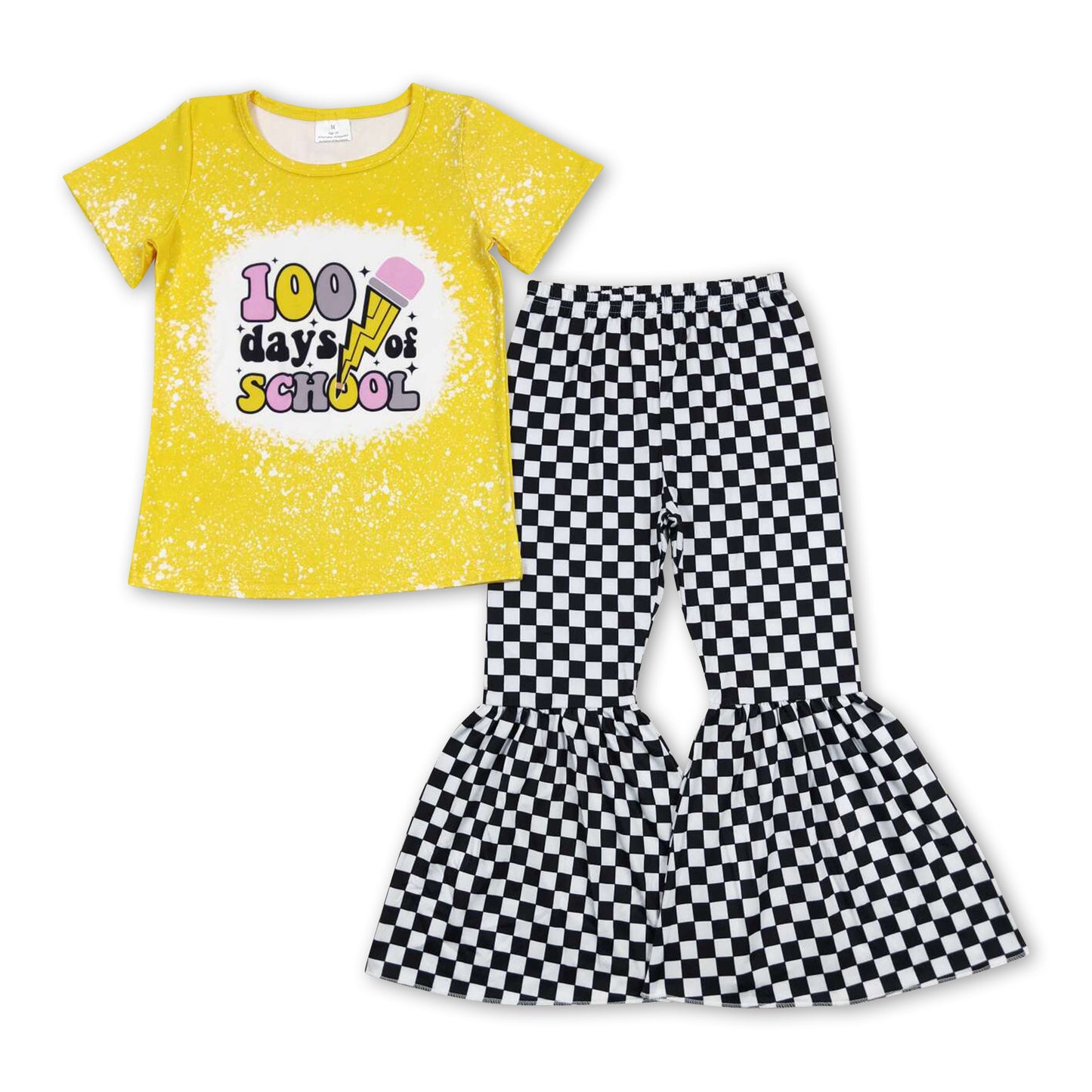 100 days of school top plaid pants kids girls clothing