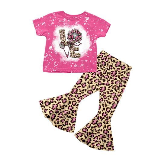 Love badminton top leopard pants girls clothing