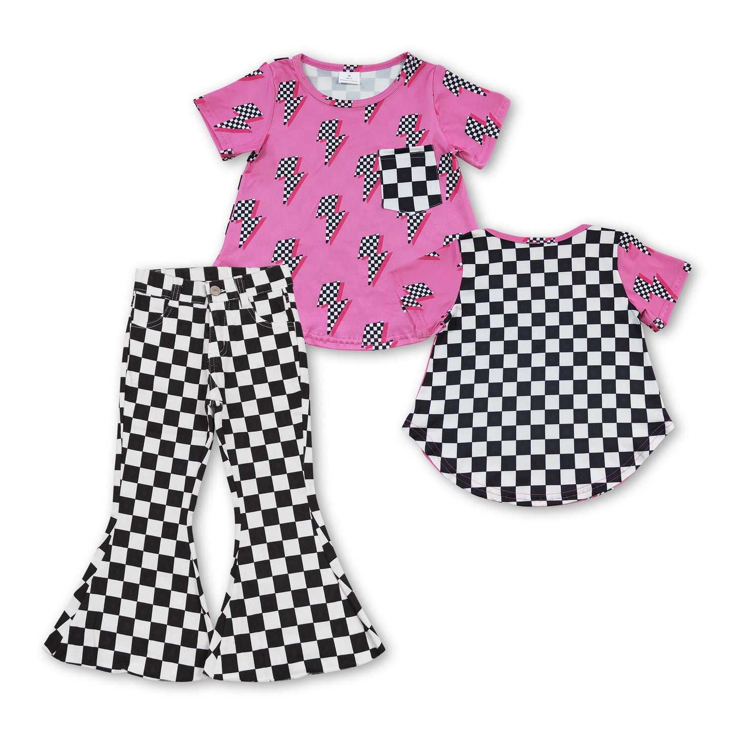 Black plaid thunder shirt jeans girls outfits