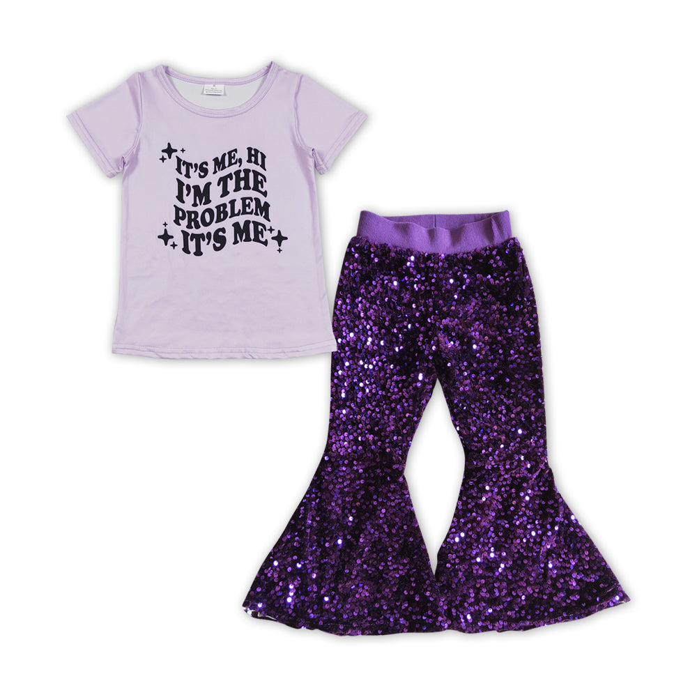 It's me lavender top sequin pants singer girls clothes