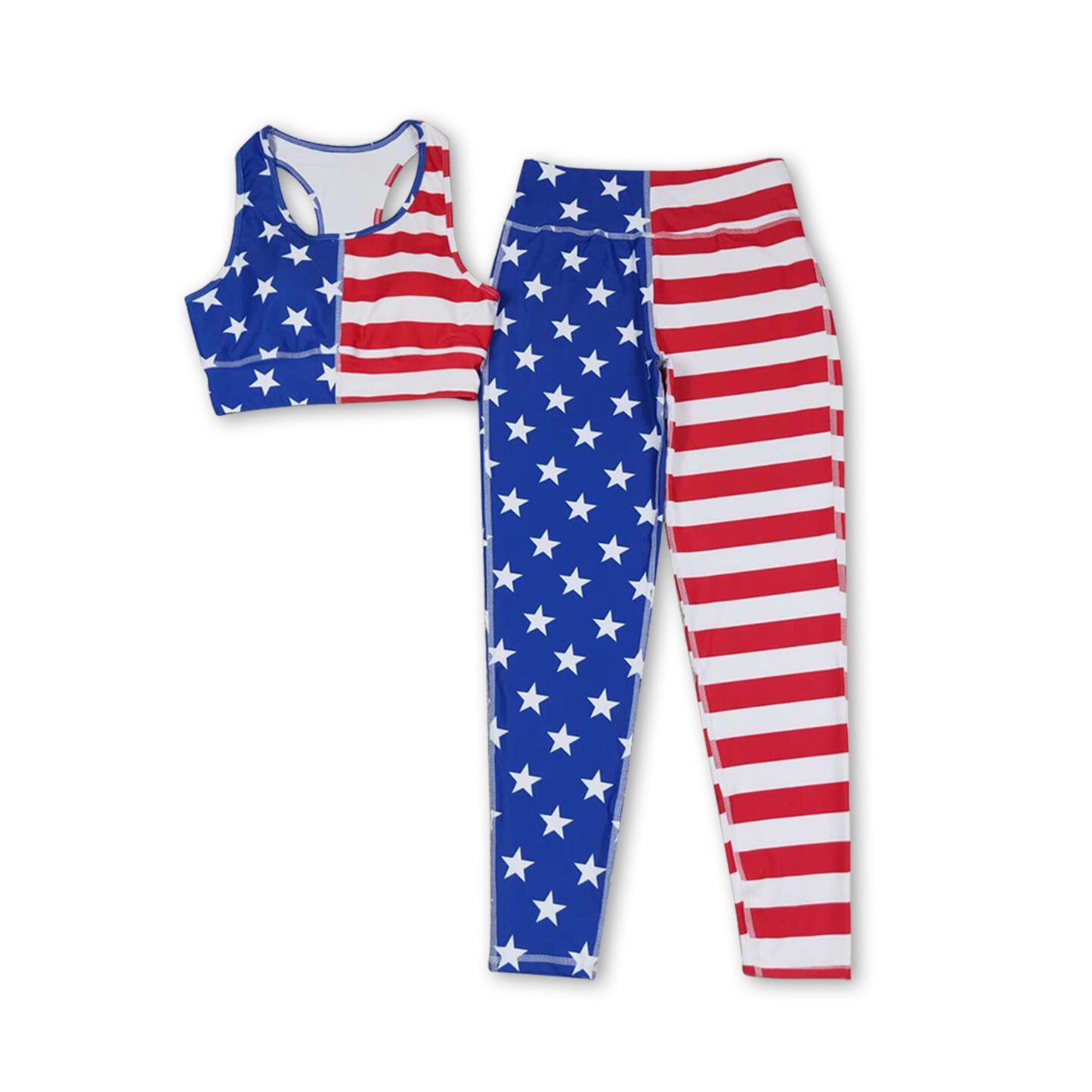 Stars stripe 2 pcs 4th of july adult women yoga clothes