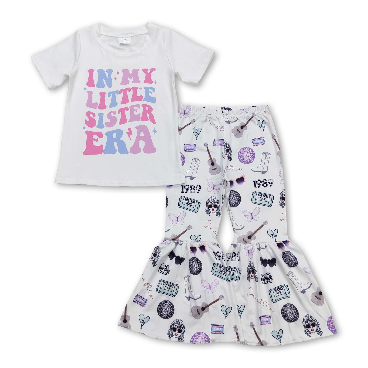 Little sister top bell bottom pants singer girls outfits