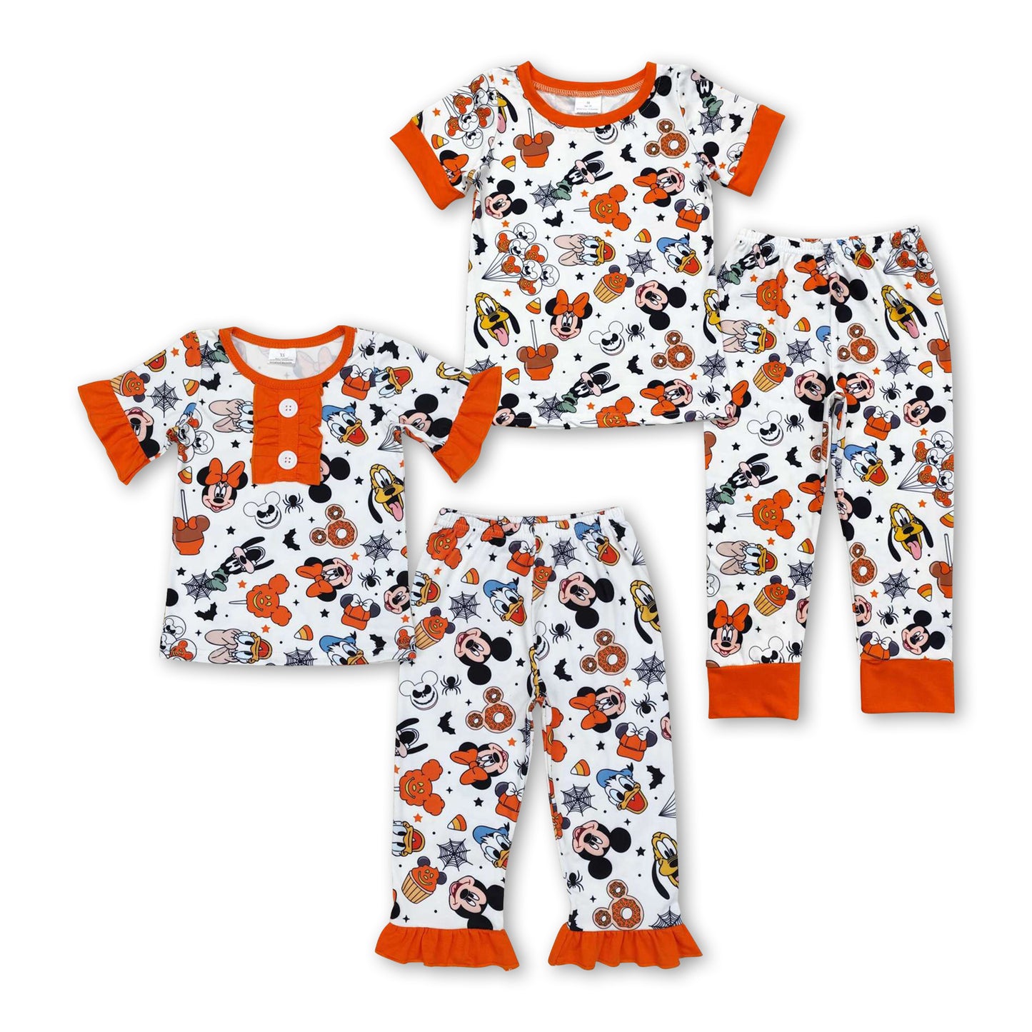 Candy corn mouse donut girls Halloween pajamas