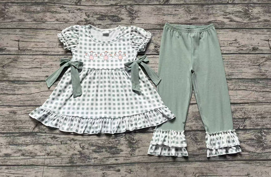 Plaid turkey tunic ruffle pants girls Thanksgiving clothes
