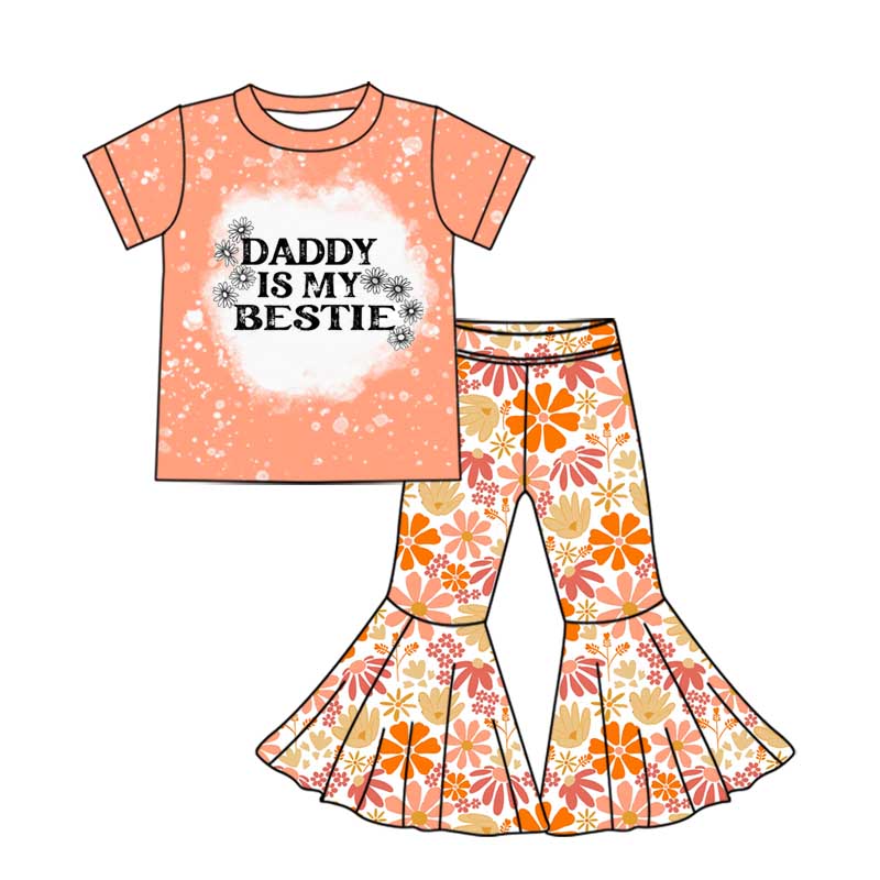 Bleached daddy is my bestie top floral pants girls clothes