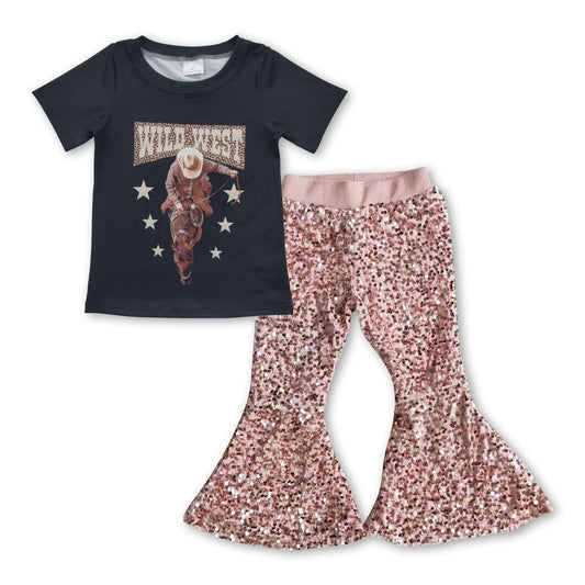 Wild west top sequin pants western girls outfits