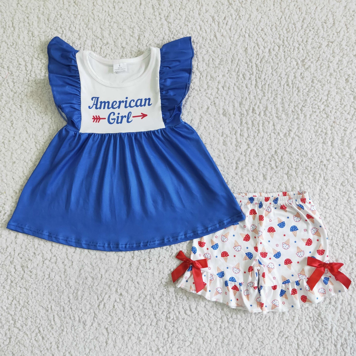 American girl blue shirt icecream shorts girls 4th of july outfits