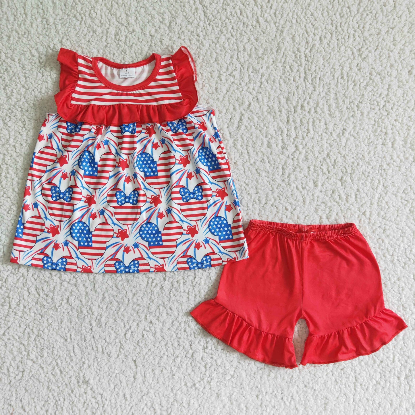 Cute print baby girls 4th of july clothes