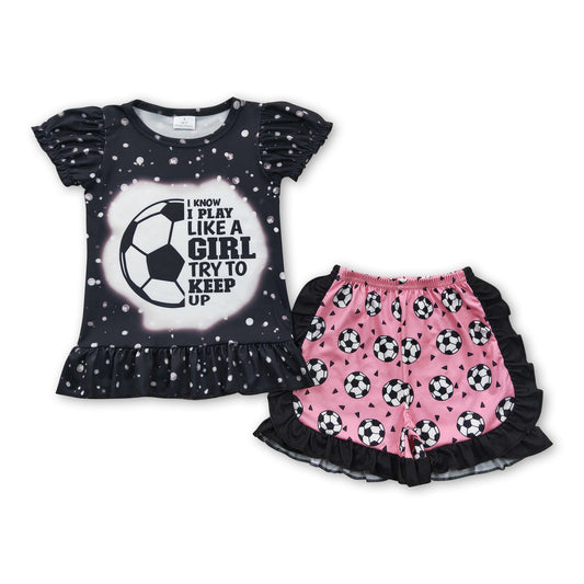 I know i play like a girl try to keep up soccer baby girls outfits