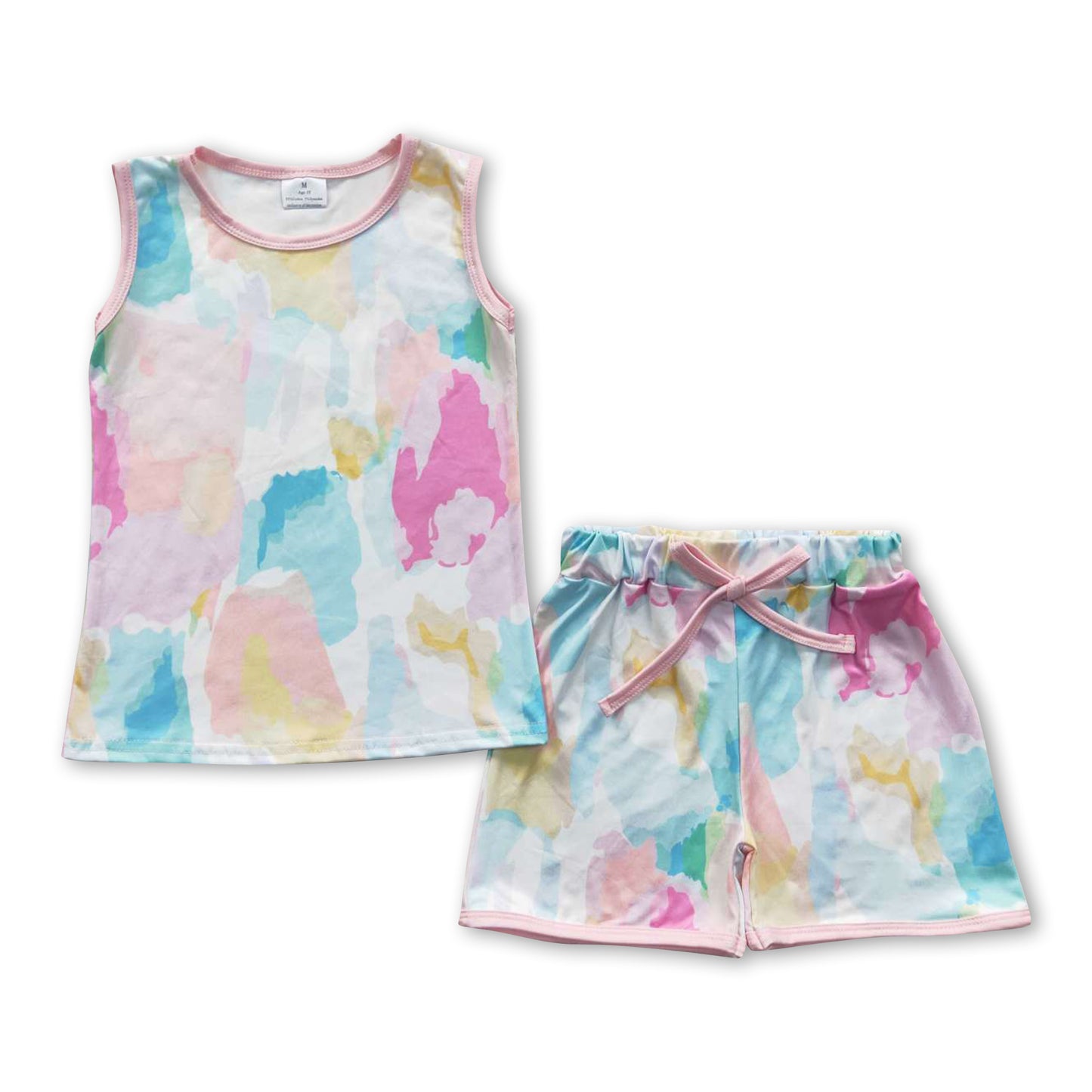 Sleeveless tie dye shirt shorts girls summer clothes