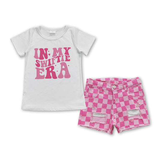 White shirt checked shorts singer girls summer set