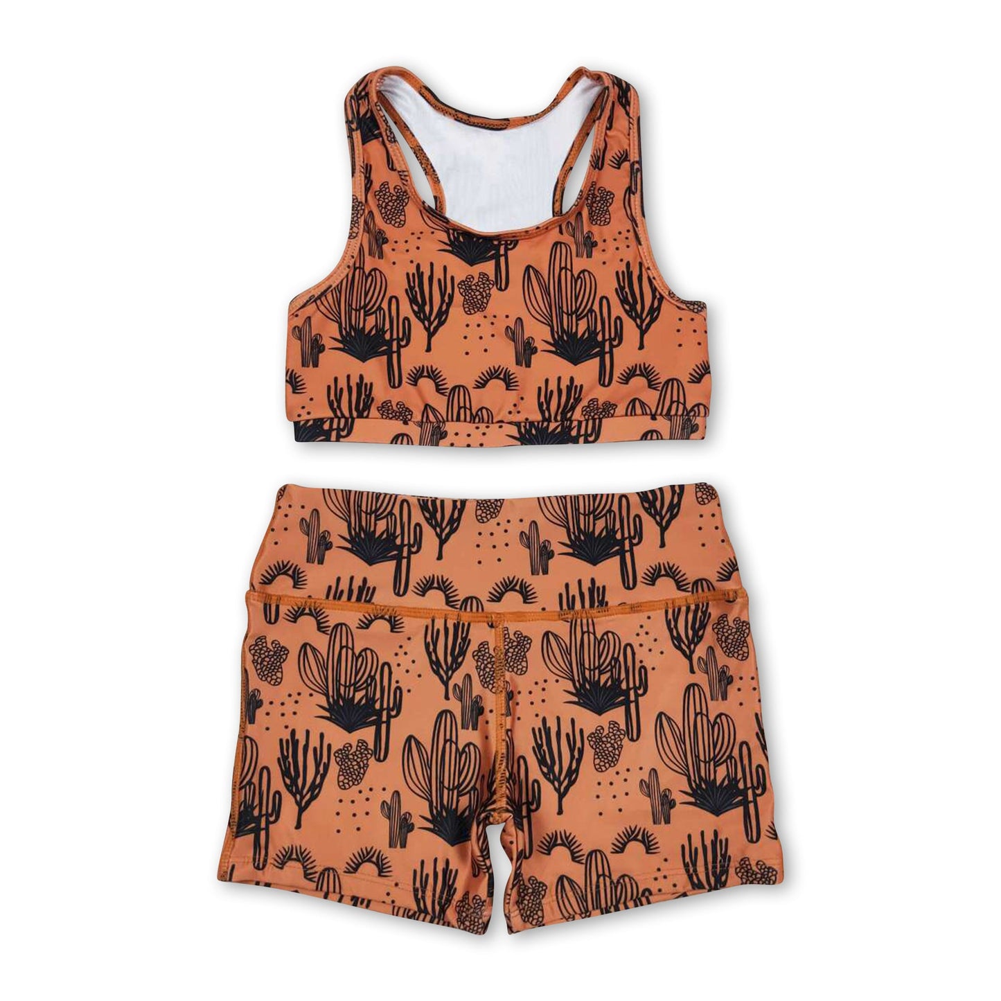 Sleeveless brown cactus top shorts girls clothes