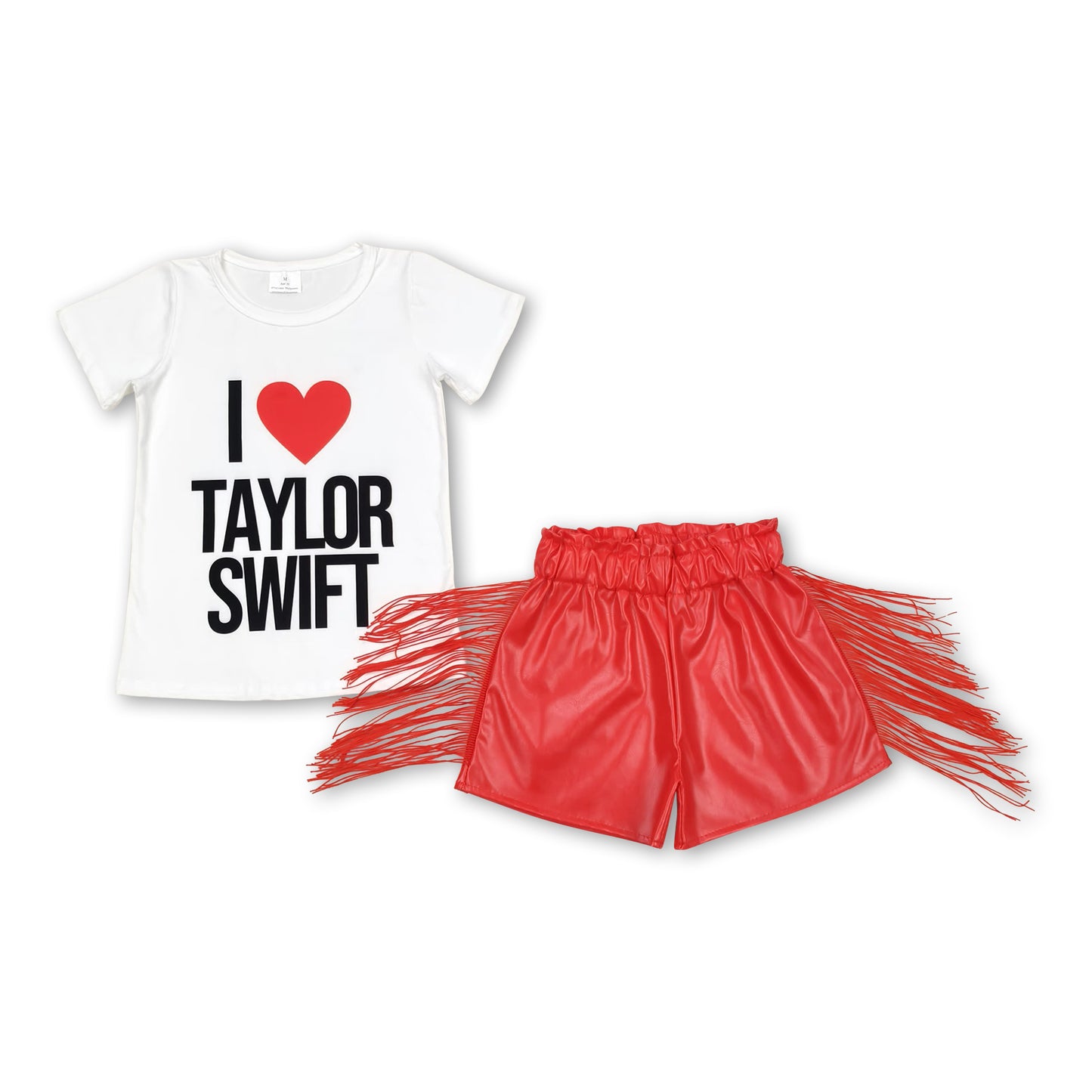 I love top red tassels leather shorts singer girls clothes