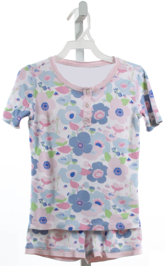 Short sleeves pink floral girls summer clothing