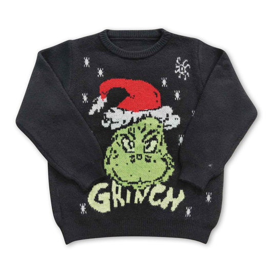 Black green face baby kids Christmas sweater