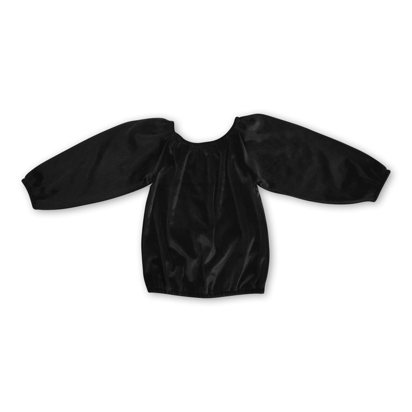 Long sleeves black velvet girls top