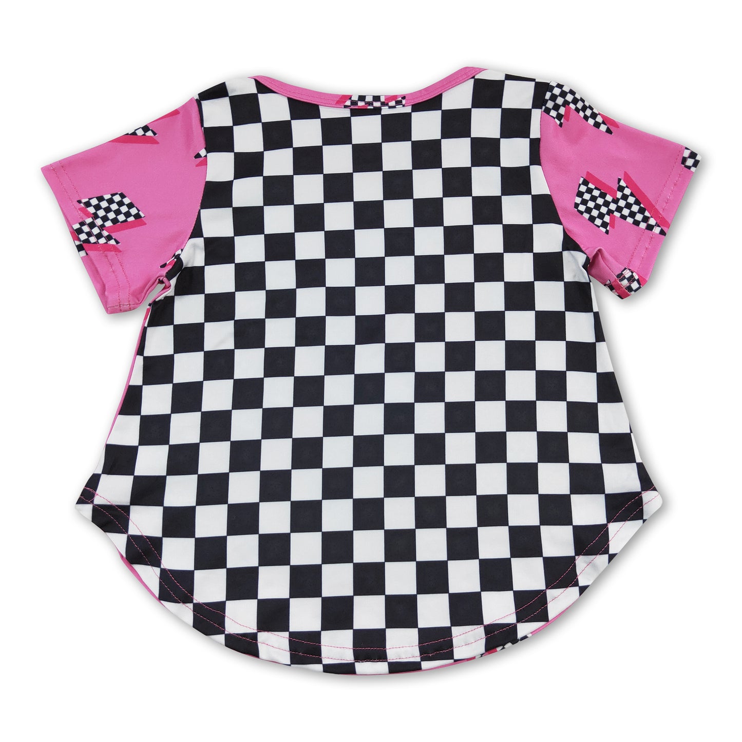 Hot pink thunder plaid pocket kids girls shirt