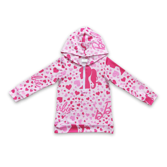 Pink heart party girls long sleeves hoodie