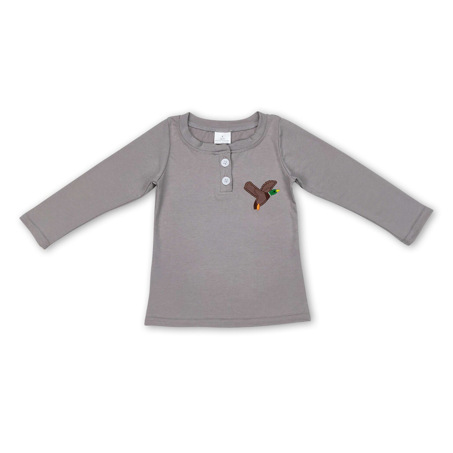 Long sleeves grey duck kids boy hunting shirt