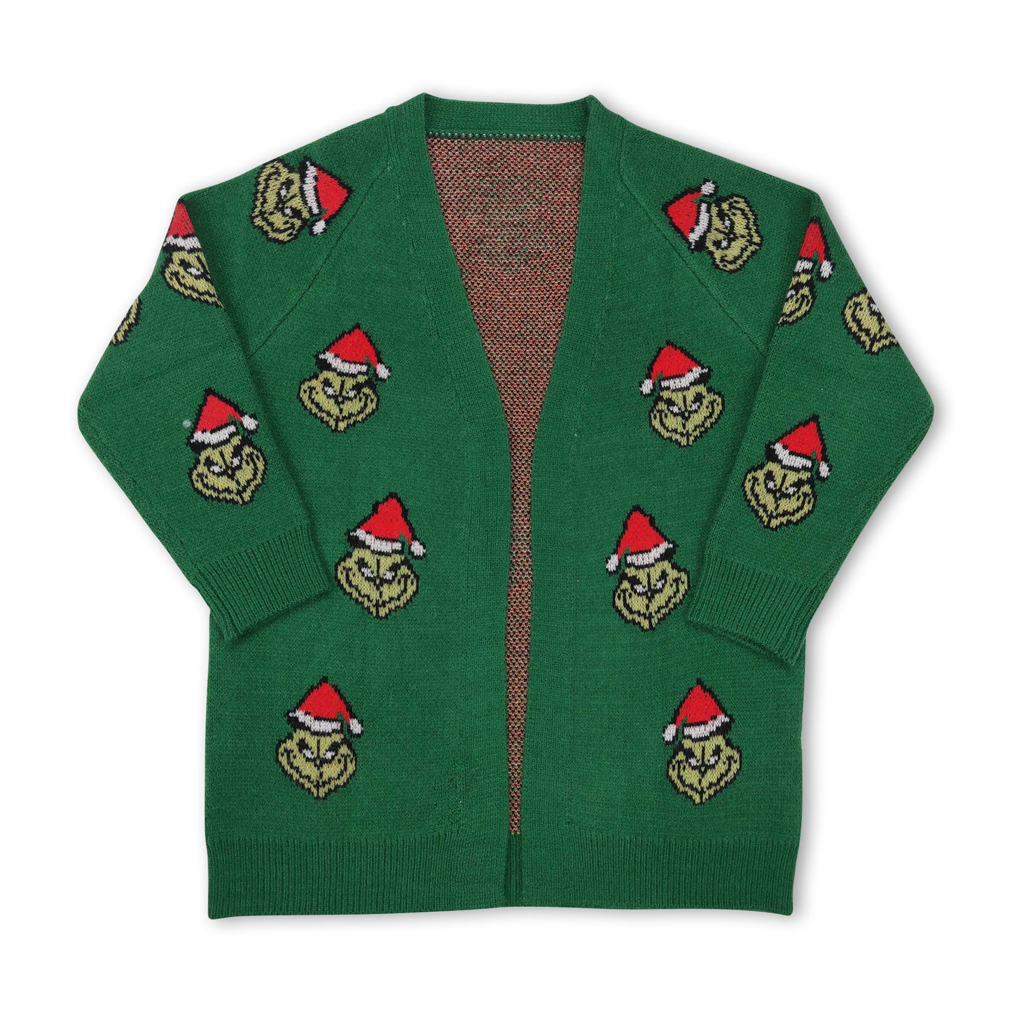 Green face girls Christmas sweater