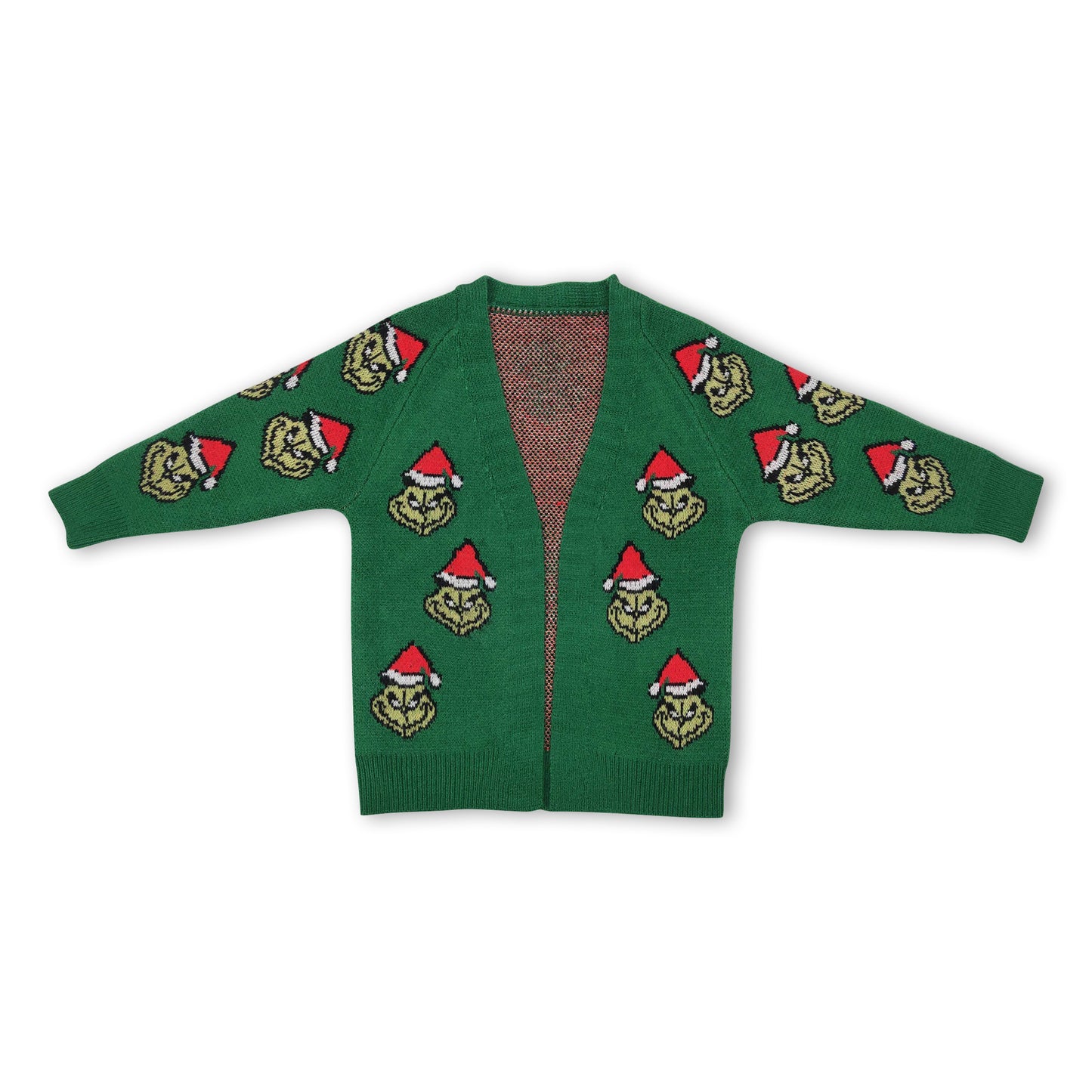 Green face girls Christmas sweater