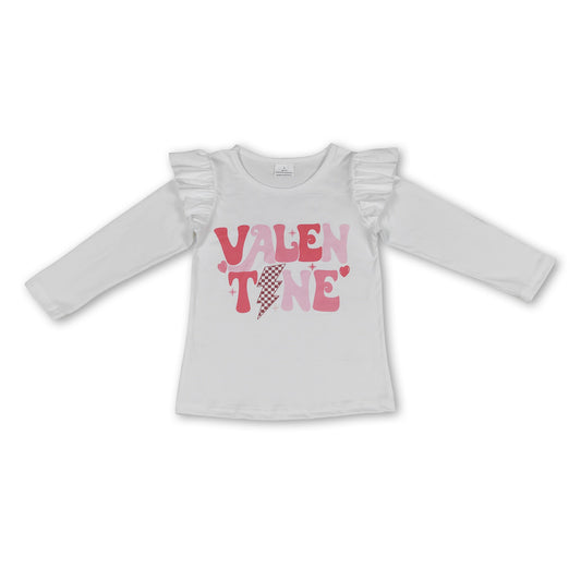 Long sleeves valentine heart baby girls shirt