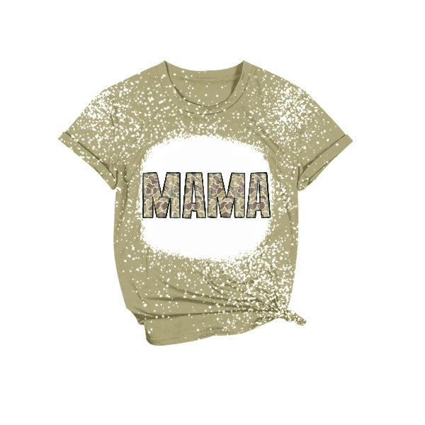 Camo MAMA bleached short sleeves adult women shirt