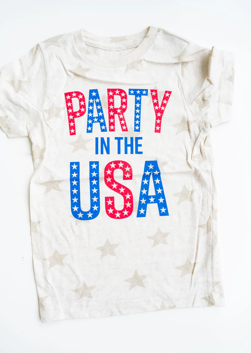 Short sleeves party in the USA kids girls 4th of july shirt