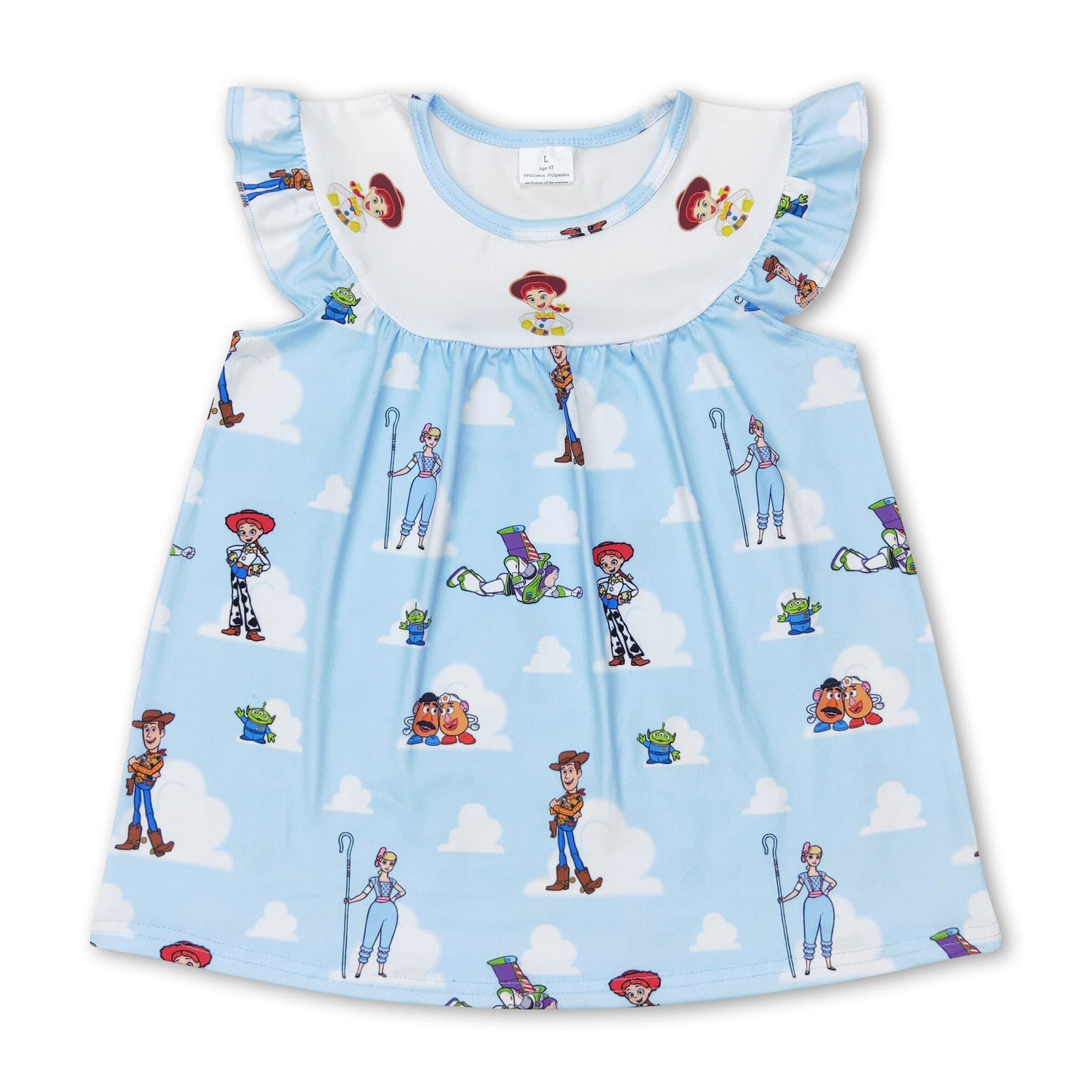 Light blue cloud toy baby girls shirt