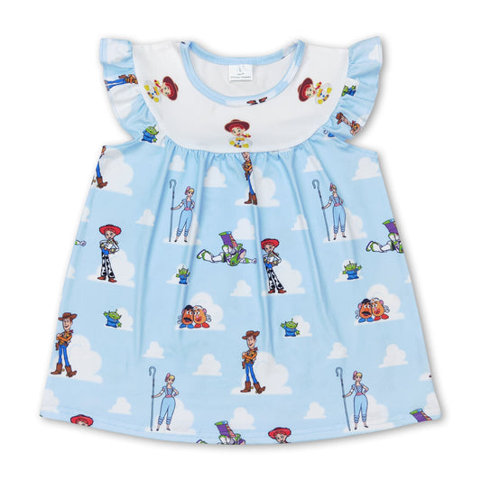 Light blue cloud toy baby girls shirt