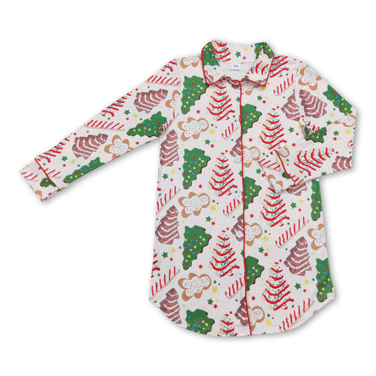 Christmas tree cake gingerbread adult women sleepwear top