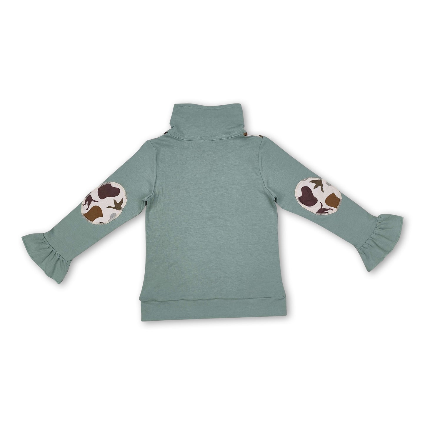 Long sleeves duck dog camo kids girls zipper pullover