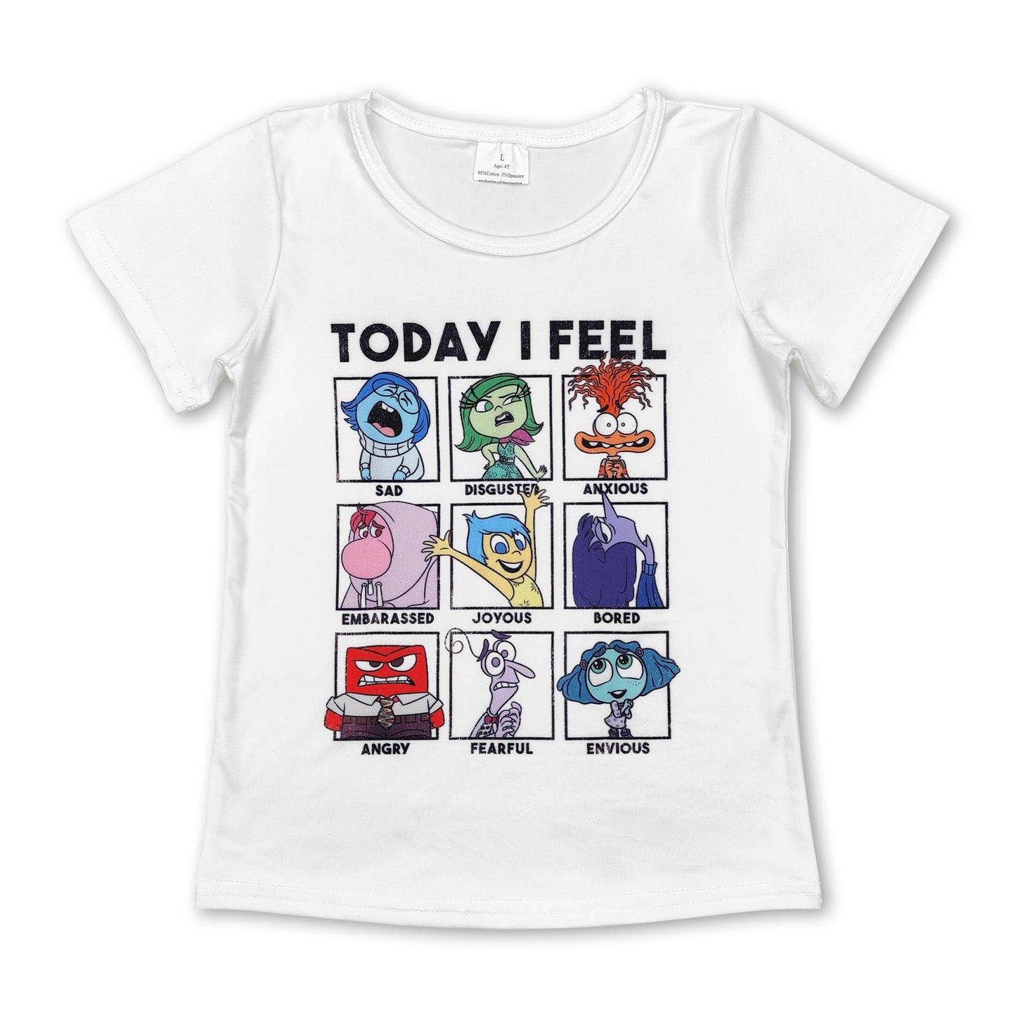 Today I fee emotions short sleeves baby kids shirt