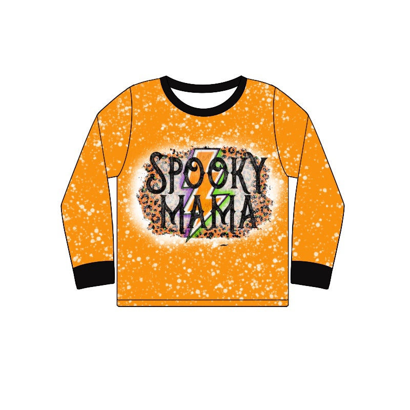 Spooky mama leopard adult women Halloween shirt