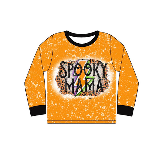 Spooky mama leopard adult women Halloween shirt