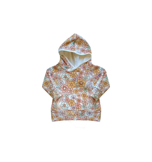 Long sleeves floral baby girls hoodie