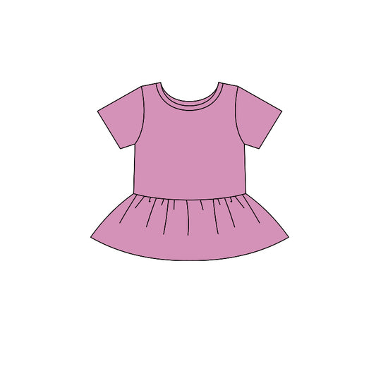 Cotton short sleeves kids girls peplum top