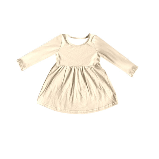 Long sleeves beige cotton baby girls shirt