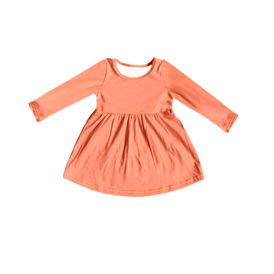 Long sleeves peach cotton baby girls shirt
