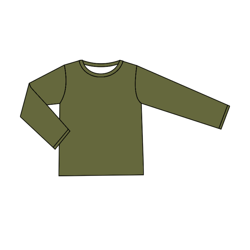 Green long sleeves baby kids shirt