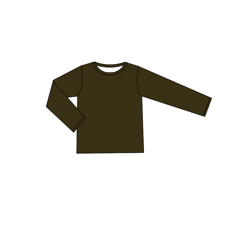 Dark solid long sleeves baby kids shirt