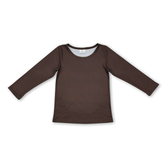 Dark solid long sleeves baby kids shirt