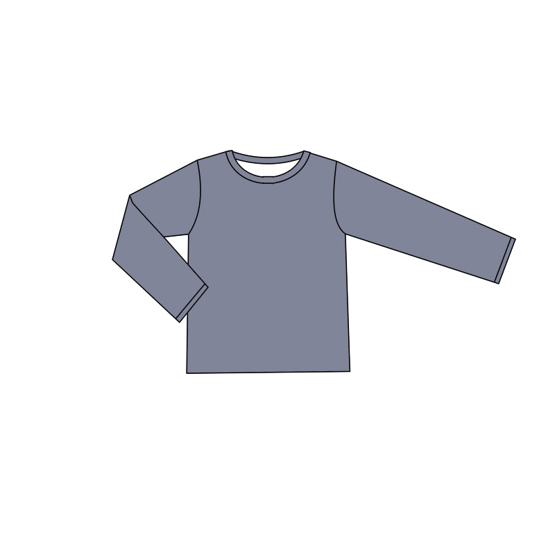 Grey solid long sleeves baby kids shirt