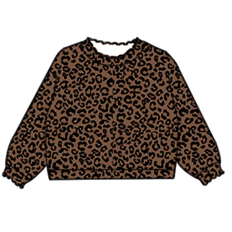 Long sleeves leopard baby girls shirt