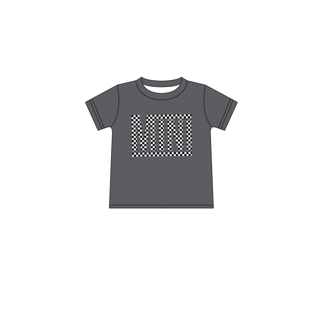 Grey mini short sleeves kids girls shirt