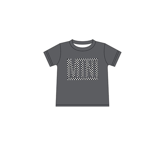 Grey mini short sleeves kids girls shirt