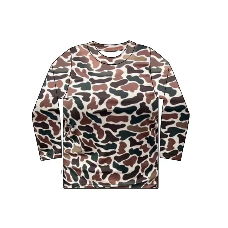 Long sleeves brown camo adult women shirt