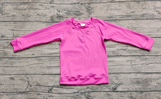 Long sleeves hot pink kids girls active wear yoga top
